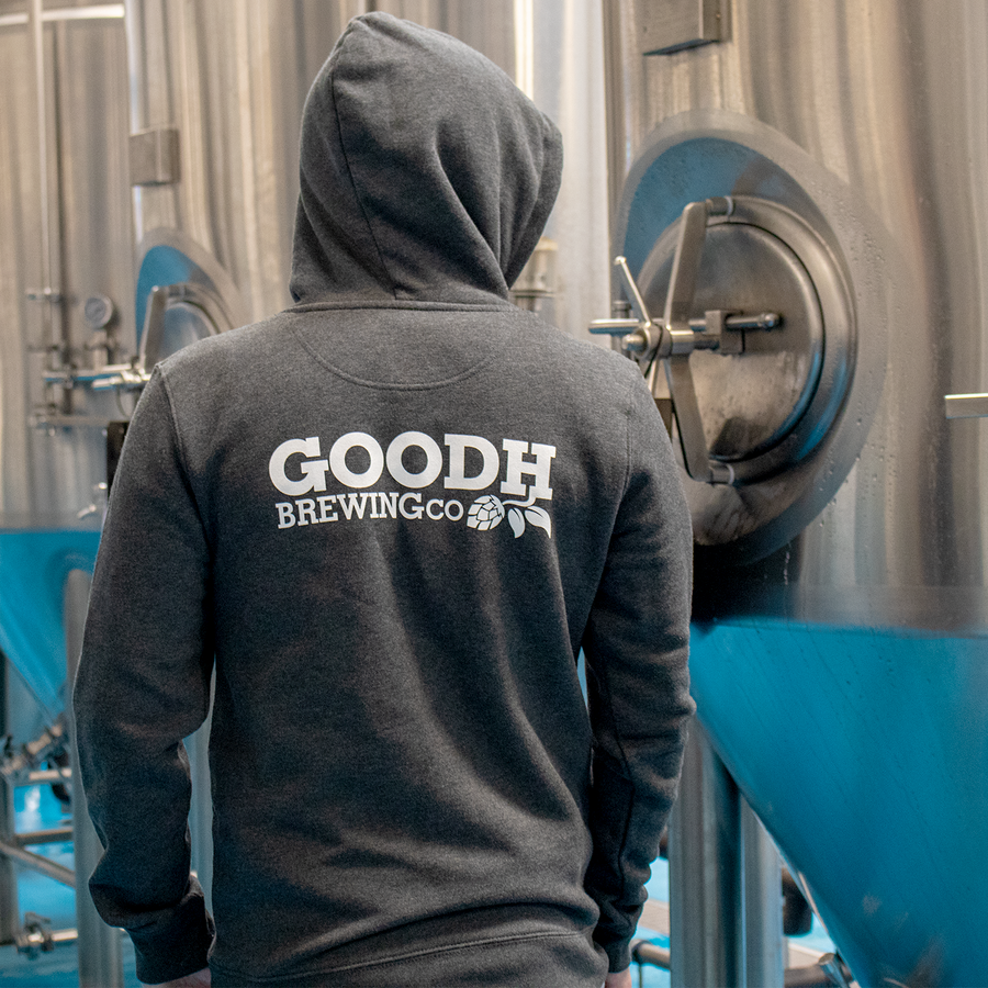 Goodh Brew Hoodie in Heather Grey GoodhBrewingCo