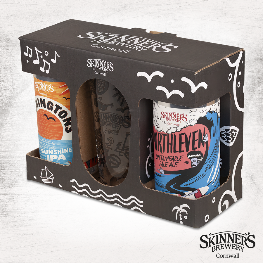 Skinner's Can Gift Pack: Porthleven, Ale Glass & Lushingtons