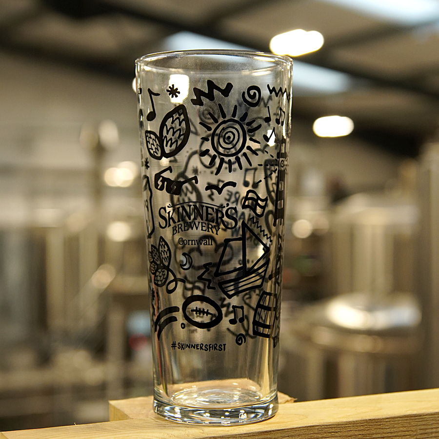 Pilsner Doodle Pint Glass